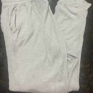 ZYIA Active Ribbed Joggers in Light Gray